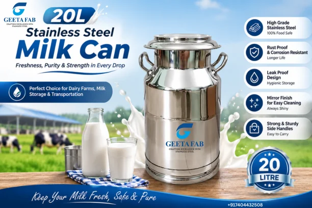 20 Litre  Stainless Steel Milk Can Manufacturer in India | Premium Quality by Geeta Fab