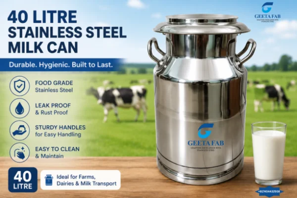 Buy 40 Litre Stainless Steel Milk Can at Best Price by Geeta Fab
