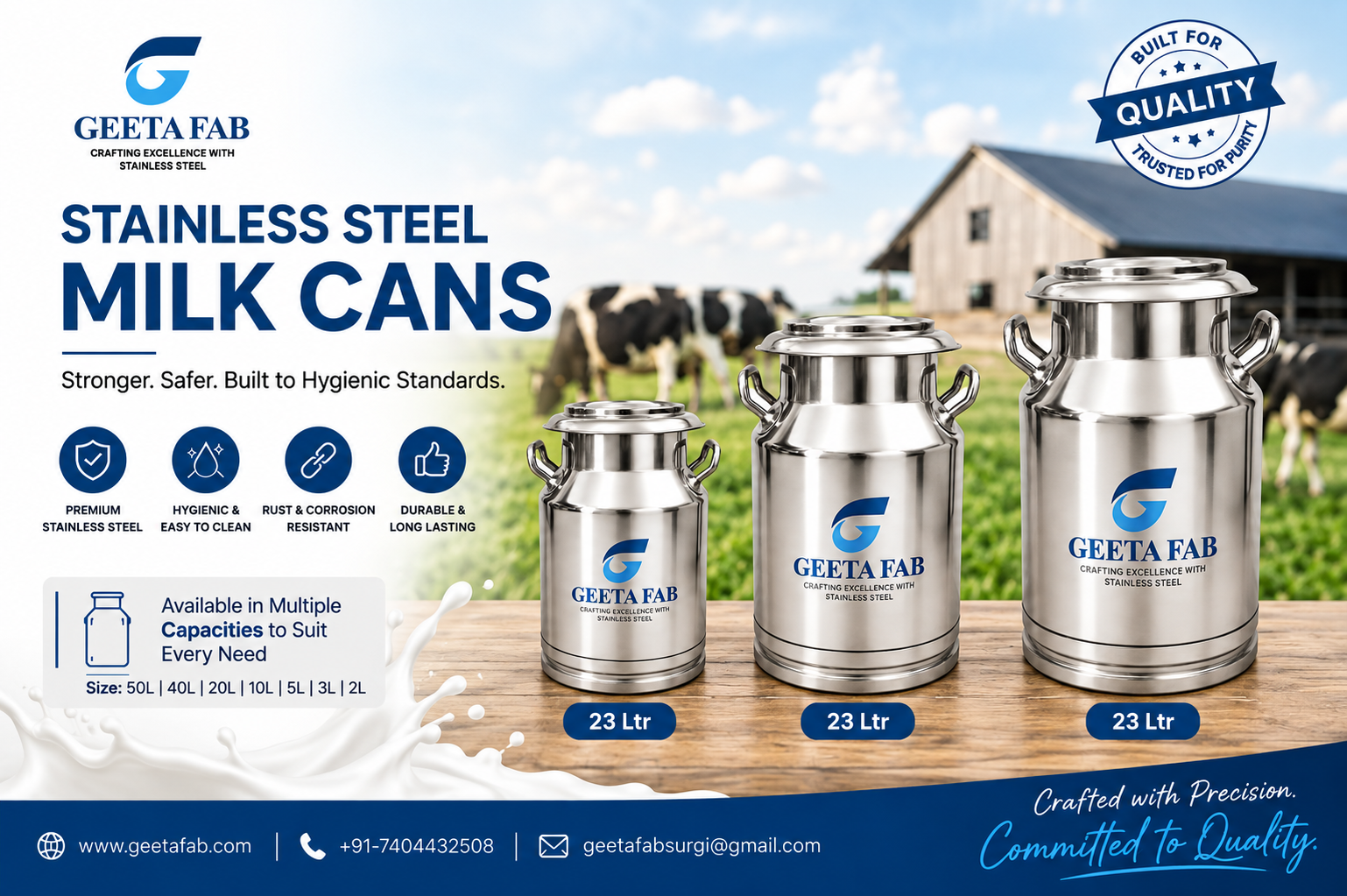 Stainless Steel Milk Cans: The Backbone of India’s Safe and Hygienic Dairy Supply Chain